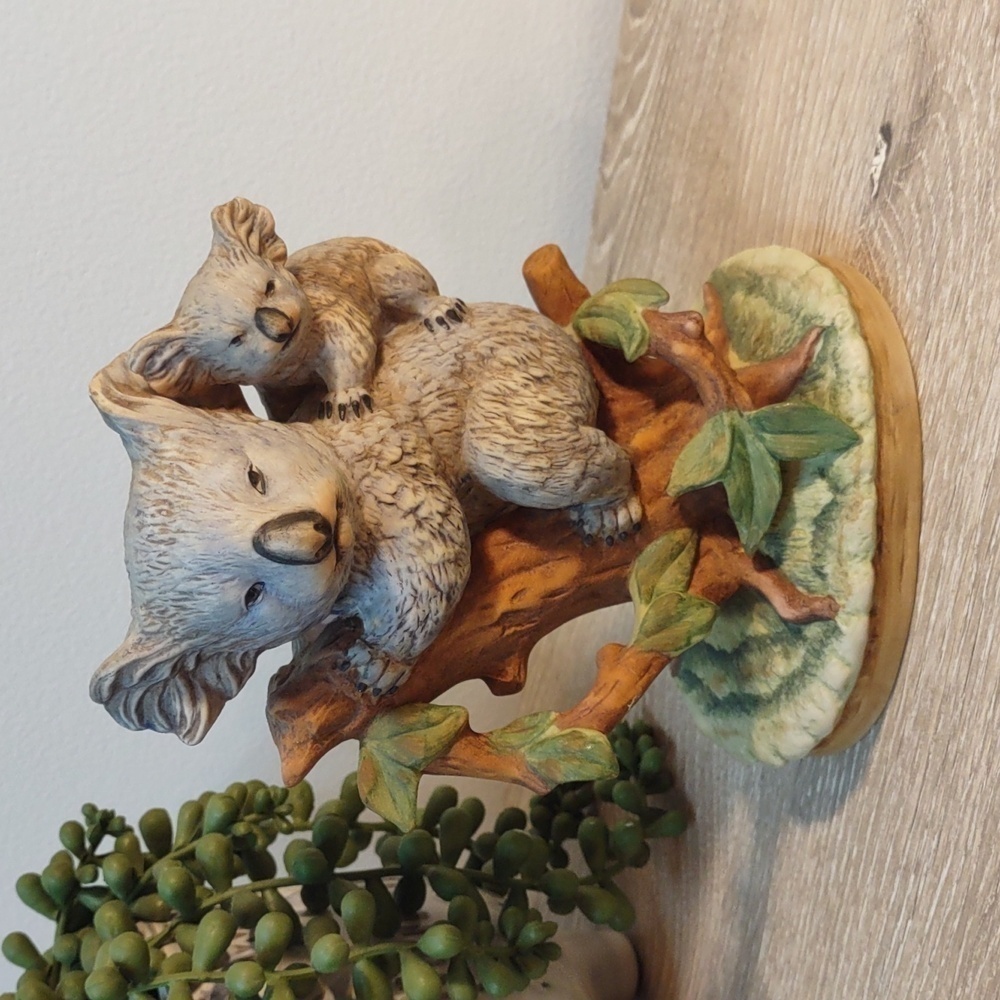 Lefton Japan Painted Porcelain Koala Bear and Baby Figurine